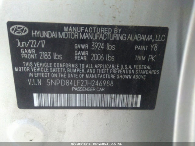 Hyundai ELANTRA SEL 2018 5NPD84LF2JH246988 Image 10