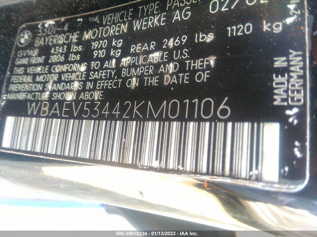 BMW 3 Series 330i 2002 WBAEV53442KM01106 Image 11