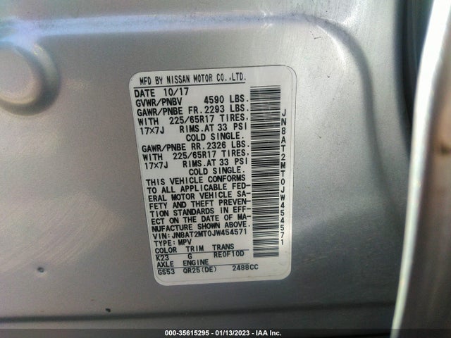 2018 Nissan Rogue, VIN: JN8AT2MT0JW454571