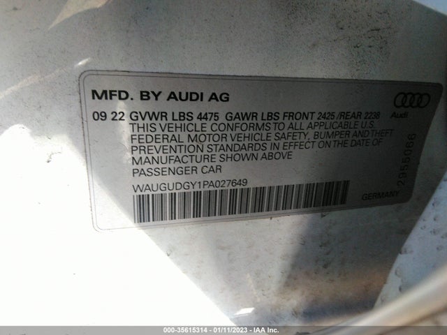 WAUGUDGY1PA027649 Audi A3 PREMIUM