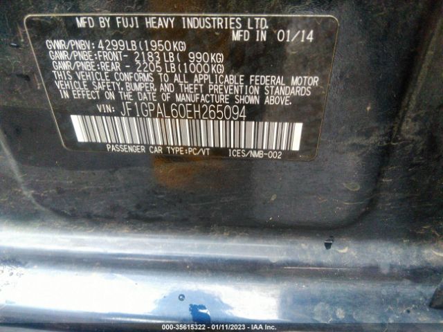JF1GPAL60EH265094 Subaru Impreza Wagon 2.0i Sport Premium