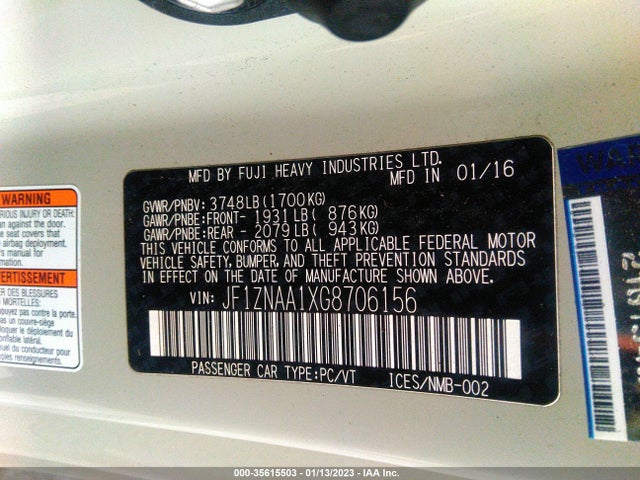 2016 Scion FR-S, VIN: JF1ZNAA1XG8706156