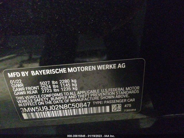 BMW 3 Series M340i Xdrive 2022 аукцион фото