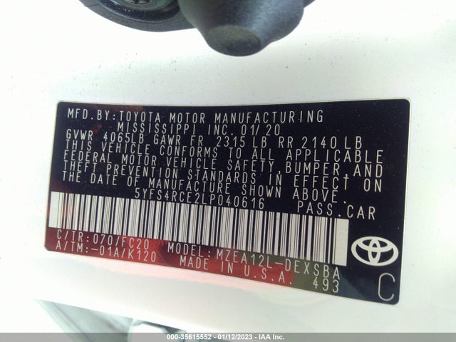 Toyota Corolla Se/nightshade 2020 5YFS4RCE2LP040616 Image 11
