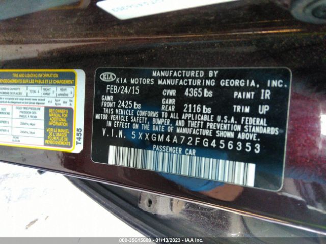 5XXGM4A72FG456353 KIA Optima Lx