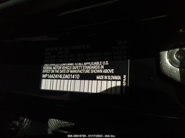 2020 Porsche Cayenne, VIN: WP1AA2AY4LDA01410