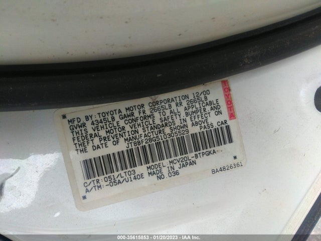 Lexus ES 300 2001 JT8BF28G510305529 Image 10