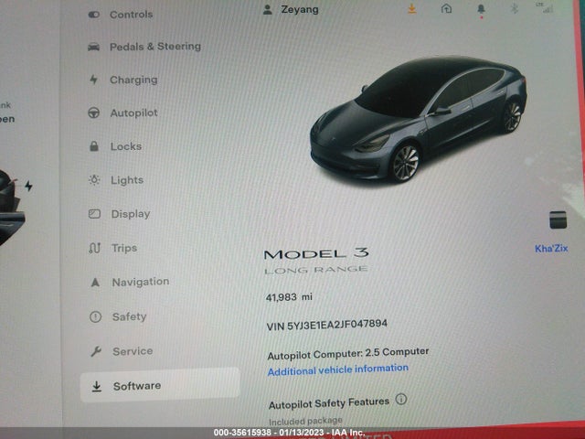 Tesla Model 3 Range Battery 2018 5YJ3E1EA2JF047894 Image 8
