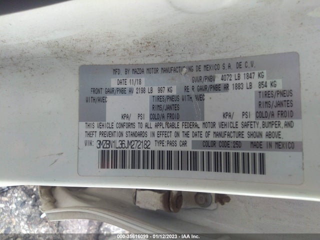 2018 Mazda 3, VIN: 3MZBN1L36JM272182