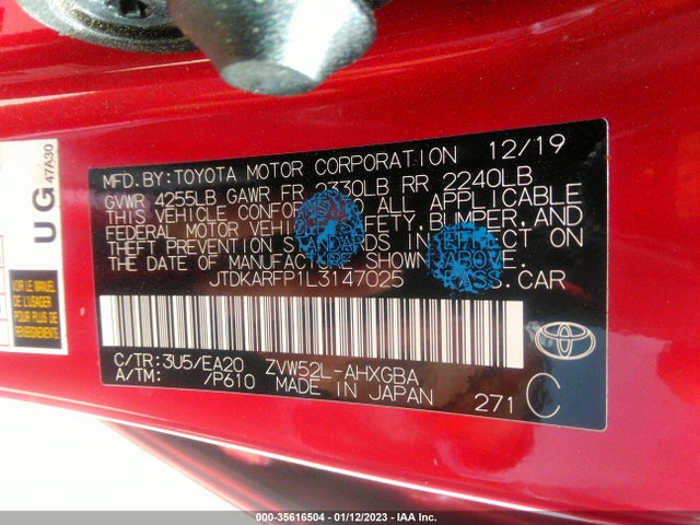 2020 Toyota Prius, VIN: JTDKARFP1L3147025