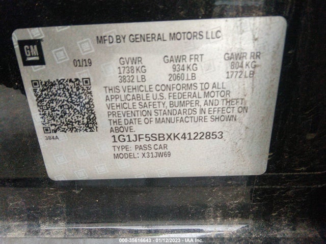 Chevrolet Sonic 2019 1G1JF5SBXK4122853 Image 9