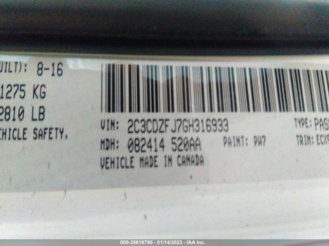 Dodge Challenger 392 Hemi Scat Pack Shaker 2016 2C3CDZFJ7GH316933 Image 9