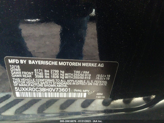 2017 BMW X5, VIN: 5UXKR0C38H0V73601