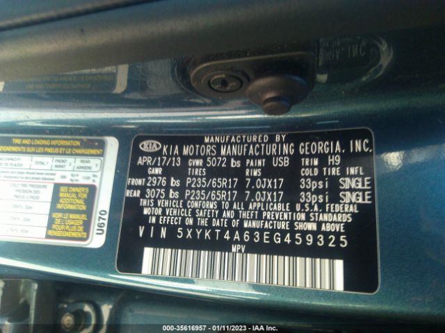 5XYKT4A63EG459325 KIA SORENTO LX