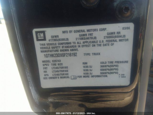 1GTHK23DX6F216192 GMC SIERRA 2500HD