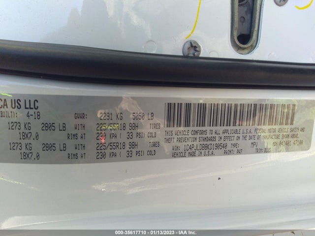 Jeep Cherokee Limited 2019 1C4PJLDB8KD190540 Image 10