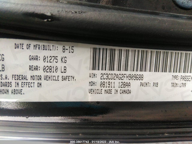 Dodge Challenger Sxt 2015 2C3CDZAG2FH909688 Image 10