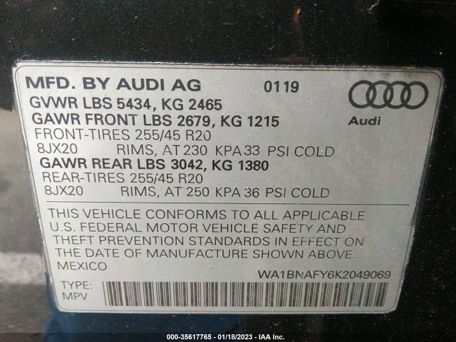 WA1BNAFY6K2049069 Audi Q5 Premium Plus