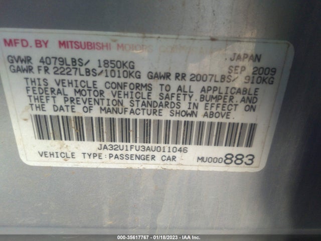 JA32U1FU3AU011046 Mitsubishi LANCER DE