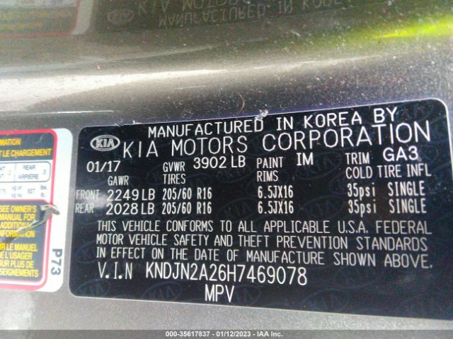 KNDJN2A26H7469078 KIA Soul Base