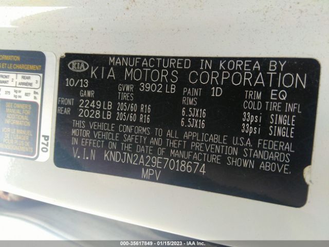 KNDJN2A29E7018674 KIA Soul Base