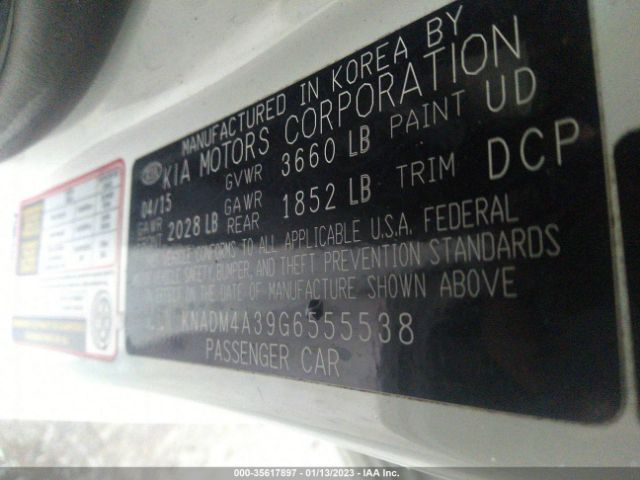 KNADM4A39G6555538 KIA RIO LX
