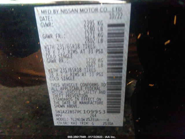 2023 Nissan Murano, VIN: 5N1AZ2BS7PC109953