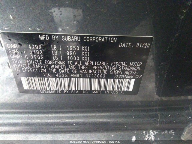 2020 Subaru Impreza, VIN: 4S3GTAM61L3713003