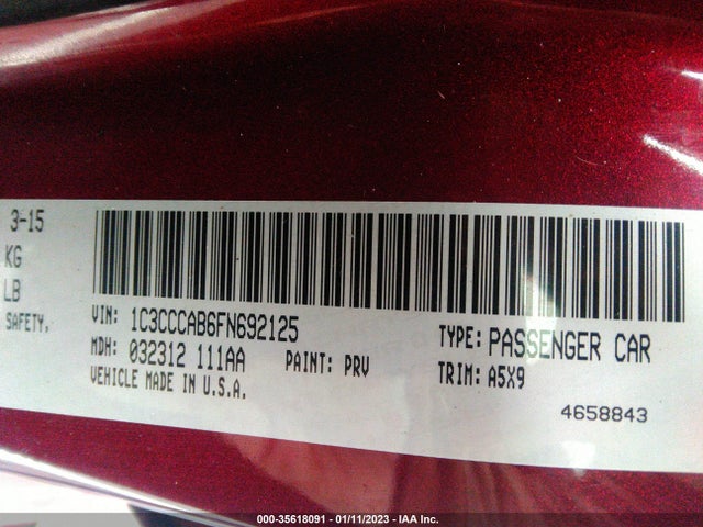 Chrysler 200 2015 1C3CCCAB6FN692125 Image 10