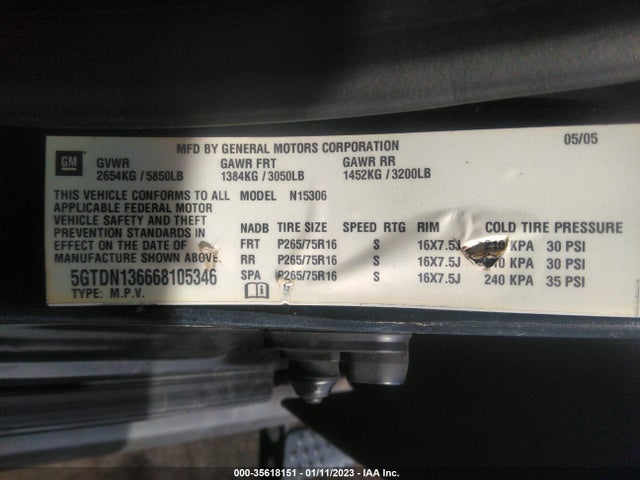5GTDN136668105346 Hummer H3