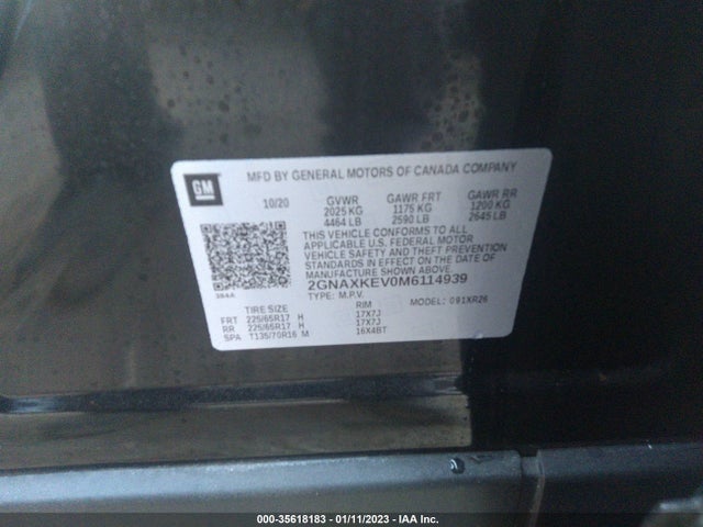 Chevrolet EQUINOX LT 2021 2GNAXKEV0M6114939 Image 9