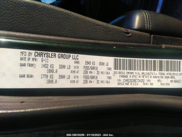 2011 DODGE DURANGO EXPRESS VIN: 1D4RE2GG9BC734292