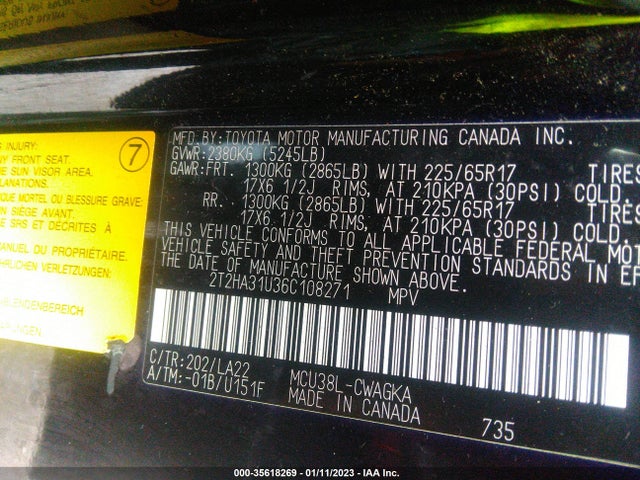2T2HA31U36C108271 Lexus RX 330