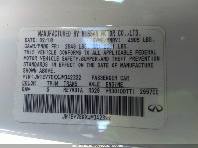 2018 Infiniti Q60, VIN: JN1EV7EKXJM342322