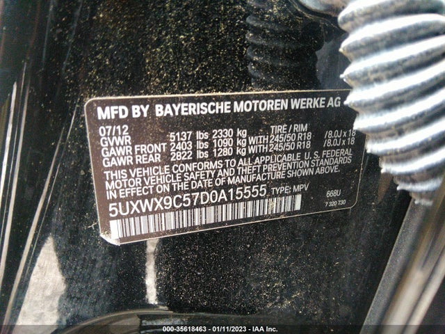 BMW X3 Xdrive28i 2013 5UXWX9C57D0A15555 Image 9