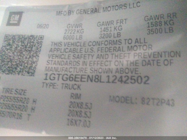 1GTG6EEN8L1242502 GMC Canyon 4wd Denali