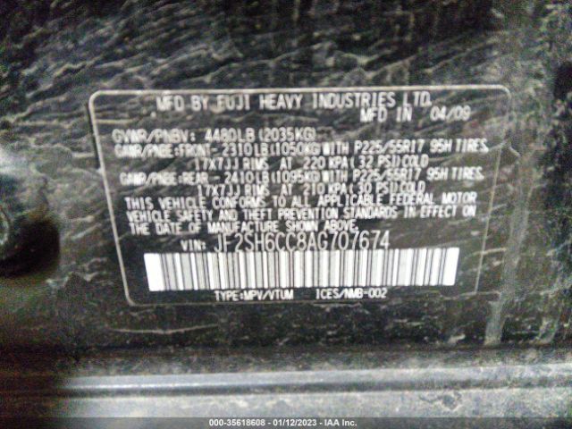 JF2SH6CC8AG707674 Subaru Forester 2.5x Premium