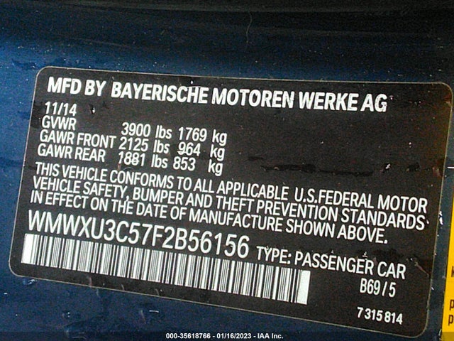 WMWXU3C57F2B56156 Mini Cooper Hardtop 4 Door S