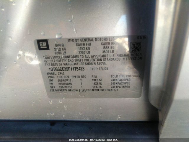 1GTG6CE35F1175428 GMC Canyon 4wd Slt