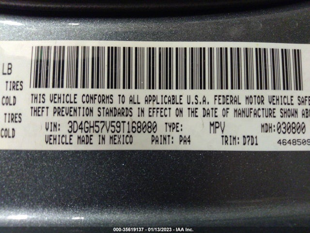 Dodge Journey Sxt 2009 3D4GH57V59T168080 Image 11