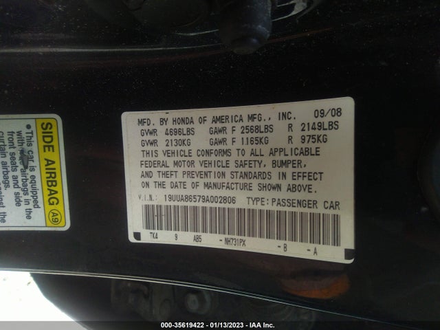 Acura TL TECH 2009 19UUA86579A002806 Image 9