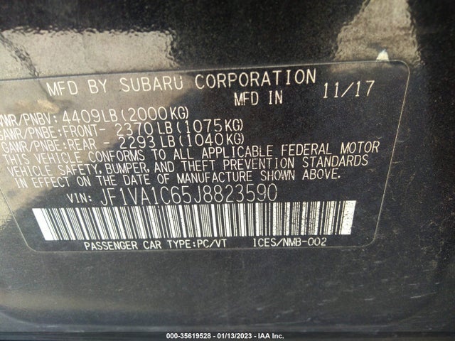 2018 Subaru WRX, VIN: JF1VA1C65J8823590