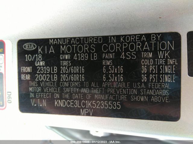 KNDCE3LC1K5235535 KIA NIRO EX