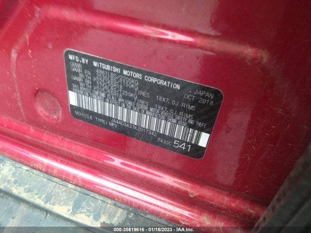 JA4AD3A37KZ017342 Mitsubishi Outlander