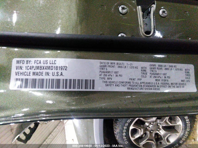 2021 Jeep Cherokee, VIN: 1C4PJMBX4MD181972