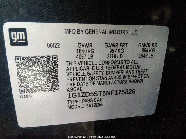 Chevrolet MALIBU LT 2022 1G1ZD5ST5NF175826 Image 9