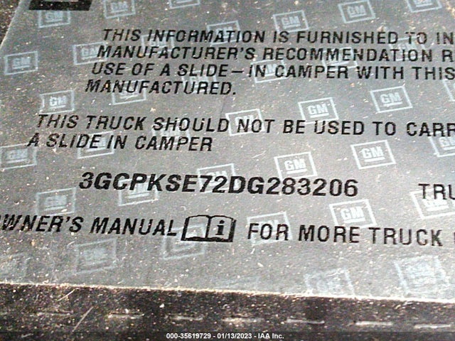 2013 CHEVROLET SILVERADO 1500 LT VIN: 3GCPKSE72DG283206