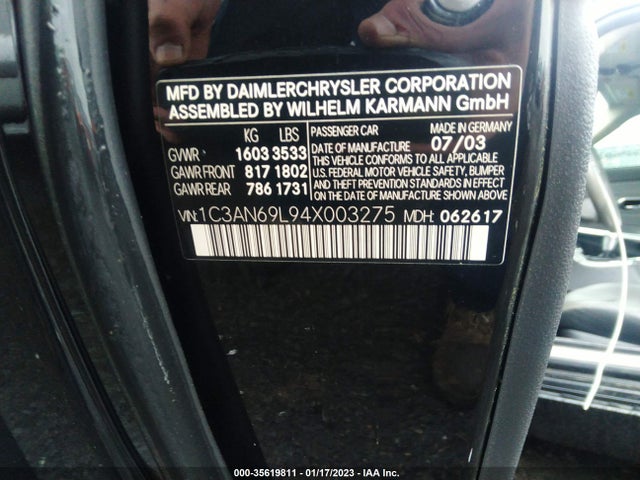 Chrysler Crossfire 2004 1C3AN69L94X003275 Image 10