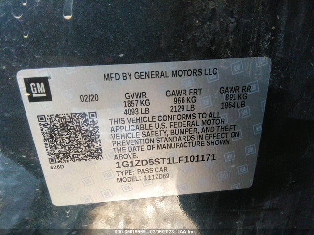 Chevrolet MALIBU LT 2020 1G1ZD5ST1LF101171 Image 9