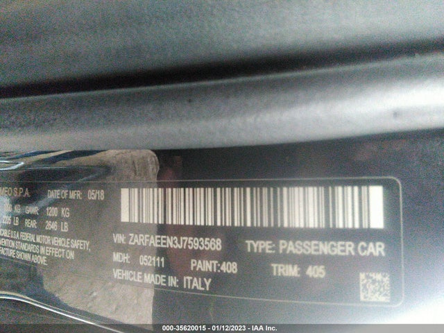 ZARFAEEN3J7593568 Alfa Romeo Giulia